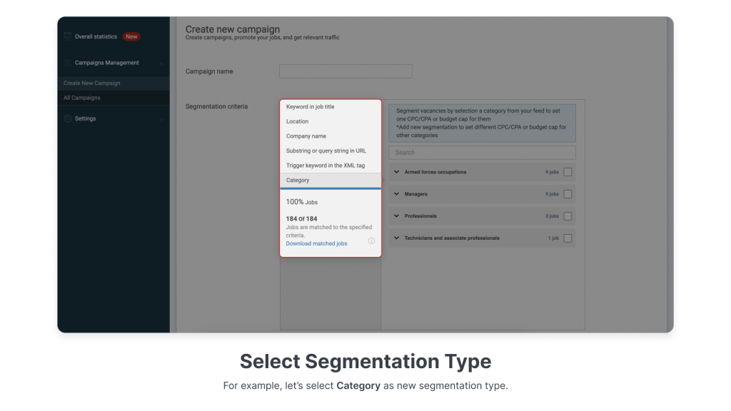 Select Segmentation Type