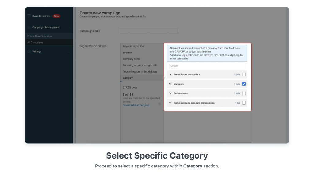 Select Specific Category